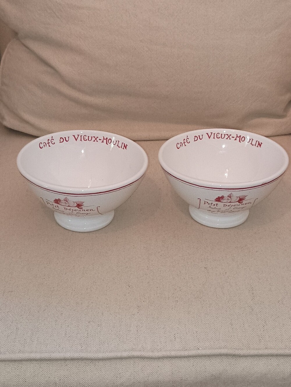 William Sonoma Vintage Retired Petit Dejeuner Breakfast Bowls Set Of Two